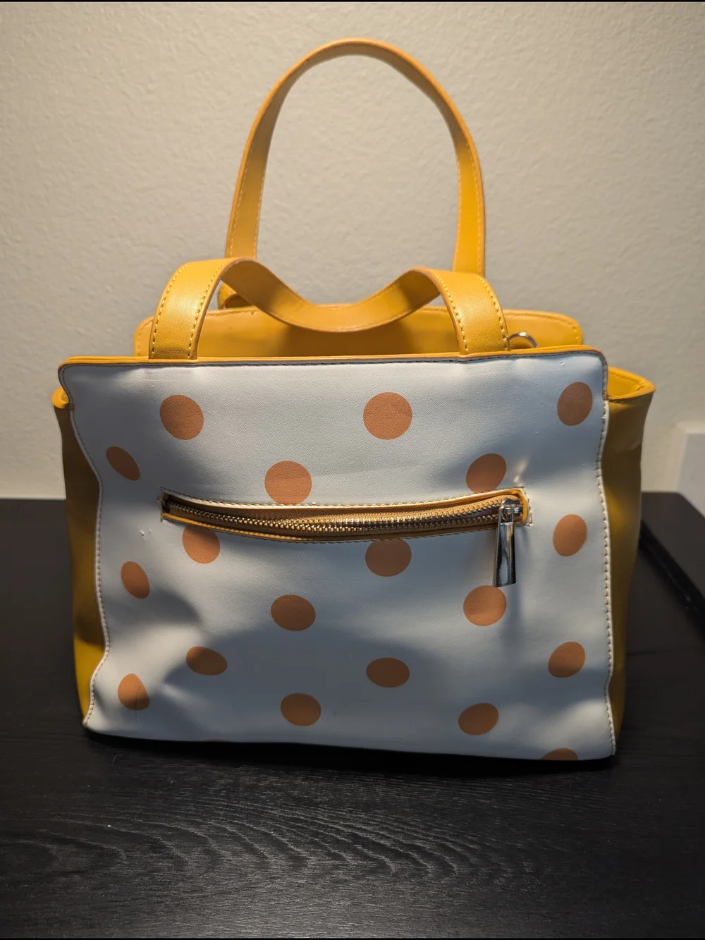 Candice Christian Napa Yellow Polka Dot Tote Bag